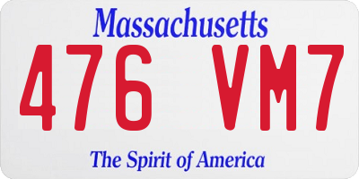 MA license plate 476VM7