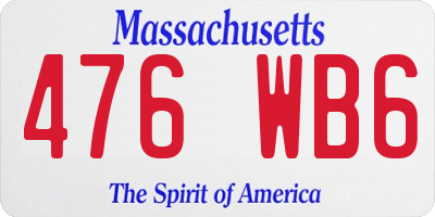 MA license plate 476WB6