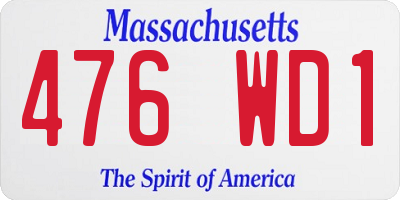 MA license plate 476WD1