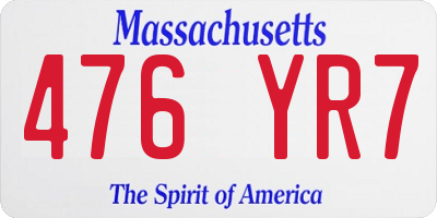 MA license plate 476YR7
