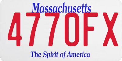 MA license plate 4770FX