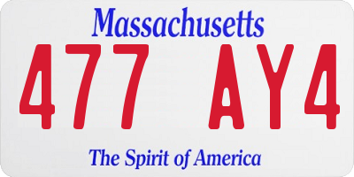 MA license plate 477AY4