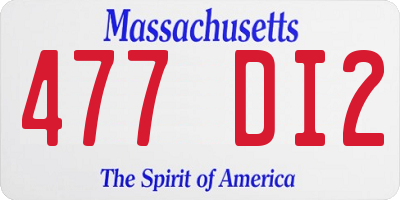 MA license plate 477DI2