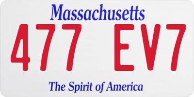 MA license plate 477EV7