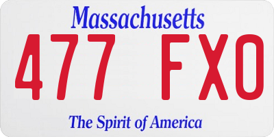 MA license plate 477FX0