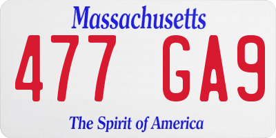 MA license plate 477GA9