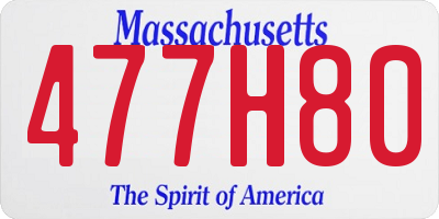 MA license plate 477H80