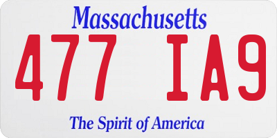 MA license plate 477IA9