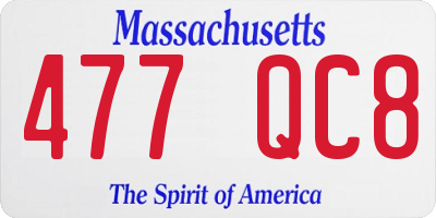 MA license plate 477QC8