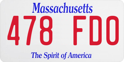 MA license plate 478FD0