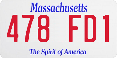 MA license plate 478FD1
