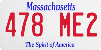 MA license plate 478ME2