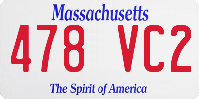 MA license plate 478VC2