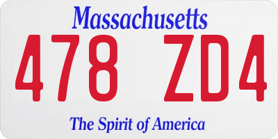 MA license plate 478ZD4