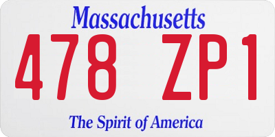MA license plate 478ZP1
