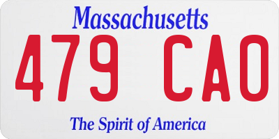 MA license plate 479CA0