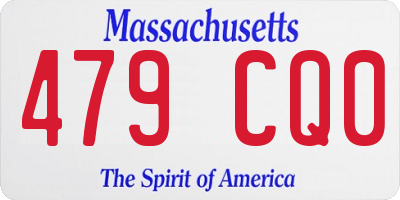 MA license plate 479CQ0