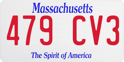 MA license plate 479CV3