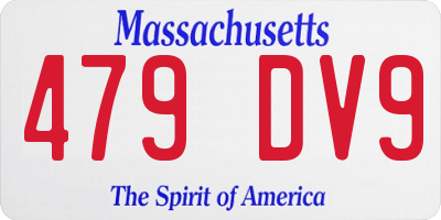 MA license plate 479DV9