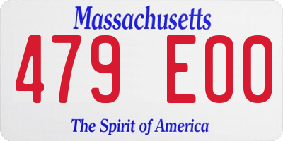 MA license plate 479EO0