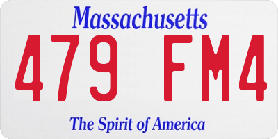 MA license plate 479FM4