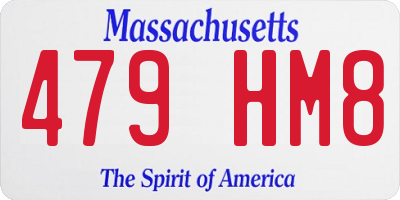 MA license plate 479HM8