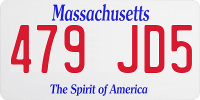 MA license plate 479JD5