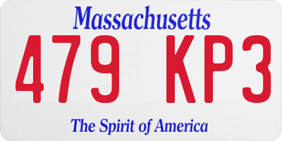 MA license plate 479KP3