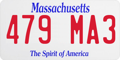 MA license plate 479MA3