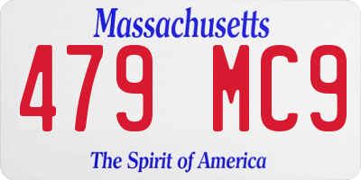 MA license plate 479MC9
