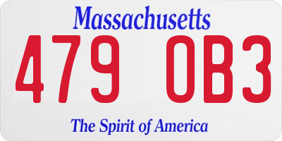 MA license plate 479OB3