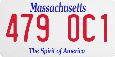 MA license plate 479OC1