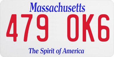 MA license plate 479OK6