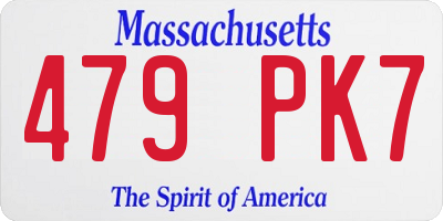 MA license plate 479PK7