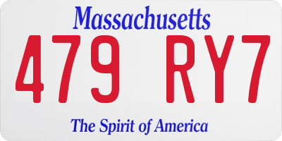 MA license plate 479RY7