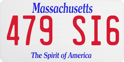 MA license plate 479SI6