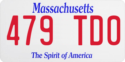 MA license plate 479TD0