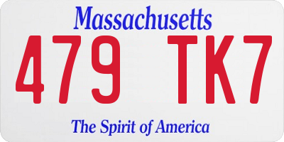 MA license plate 479TK7