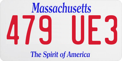 MA license plate 479UE3