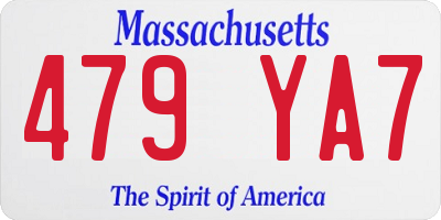 MA license plate 479YA7