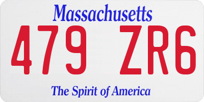 MA license plate 479ZR6