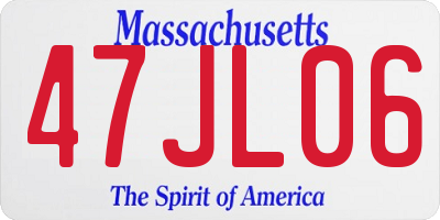 MA license plate 47JL06