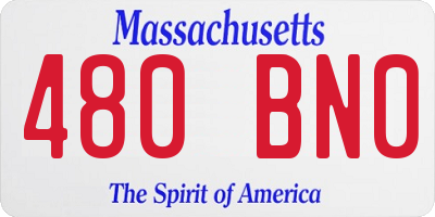 MA license plate 480BN0