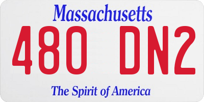 MA license plate 480DN2