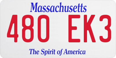 MA license plate 480EK3