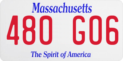 MA license plate 480GO6