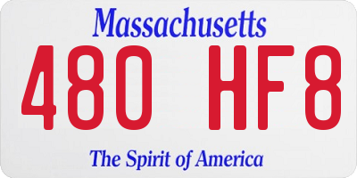MA license plate 480HF8