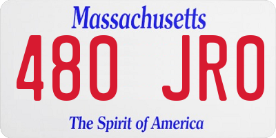 MA license plate 480JR0