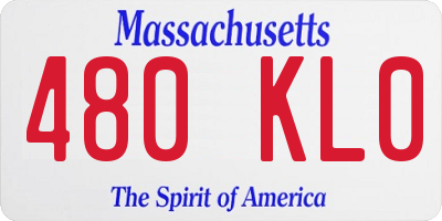 MA license plate 480KL0