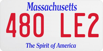 MA license plate 480LE2
